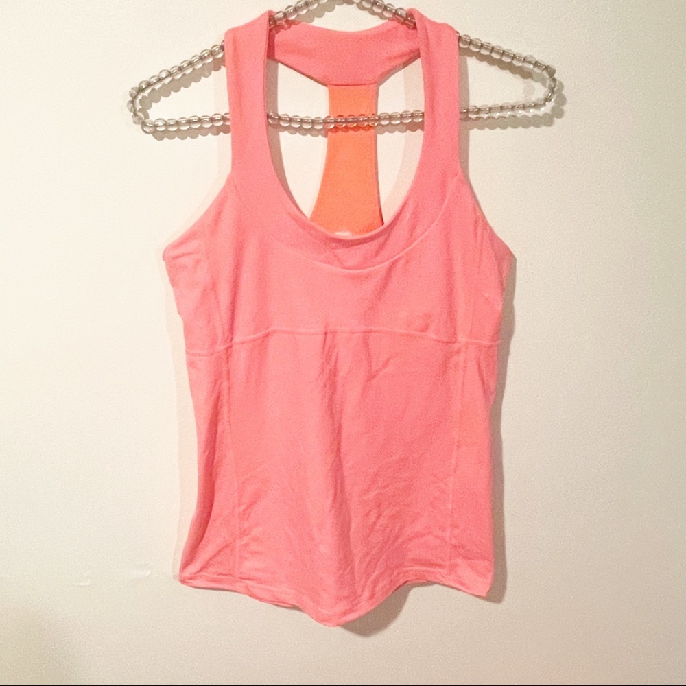lululemon athletica Pink Tank Top with Orange Back Accent